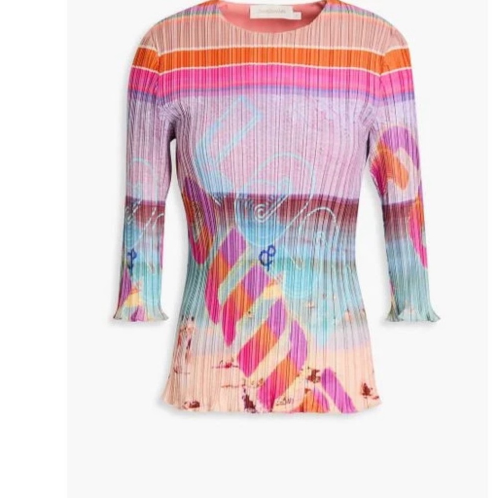 NWOT-Zimmerman Plisse Crepe de Chine Top